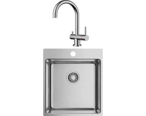 Комплект Мойка кухонная Omoikiri Amadare 45-IN + Смеситель Yamada BN нержавеющая сталь