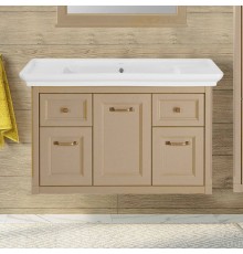Тумба с раковиной ASB-Woodline Толедо 105 капучино
