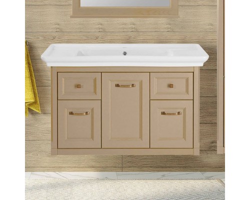 Тумба с раковиной ASB-Woodline Толедо 105 капучино
