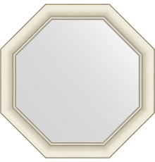 Зеркало Evoform Octagon BY 7437 56х56 белое с серебром, в багетной раме
