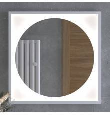Зеркало Defesto Eclipse DF2227 70х70 белая рама, с LED-подсветкой