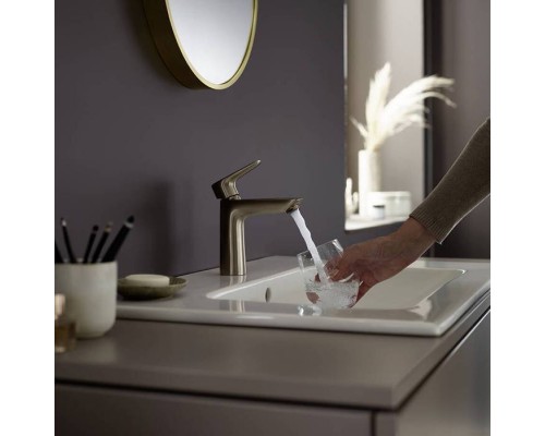 Hansgrohe Talis E Смеситель для раковины, 1 отв., без донного клапана, цвет: шлифованная бронза. 71712140 Hansgrohe Talis E Смеситель для раковины, 1 отв., без донного клапана, цвет: шлифованная бронза. 71712140