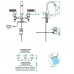 THG Ginkgo Смеситель для раковины, 3 отв., цвет: золото/хрусталь. U5E-F01-151