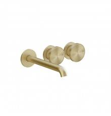Gessi Origini Смеситель для раковины встраиваемый с изливом на 3 отв, цвет: Brushed Brass PVD. 66090#727