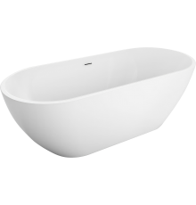 Акриловая ванна BelBagno Uno BB701 140x70 см, отдельностоящая, овальная, с ножками, со сливом-переливом, с донным клапаном