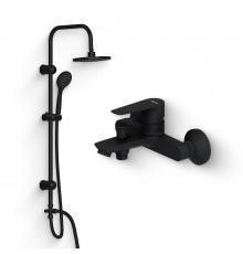 Душевой комплект Смеситель Dorff Prime new D4011022 + Стойка Comfort D0708000BL