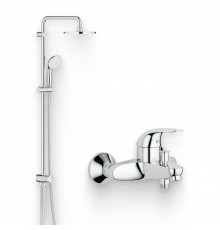 Душевой комплект Смеситель Grohe Euroeco 32743000 + Стойка New Tempesta Rustic 26452001