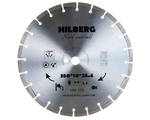 Диск алмазный Hilberg 350*25,4 Hard Materials Лазер HM108 Диск алмазный Hilberg 350*25,4 Hard Materials Лазер HM108