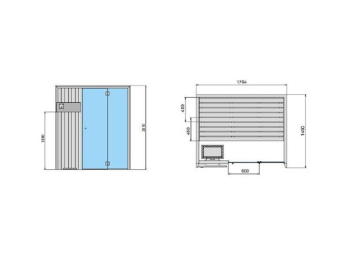 Effegibi Idea Сауна 180х145х201см, пристенная, цвет: канадский хемлок. SA 65 45 0001 Effegibi Idea Сауна 180х145х201см, пристенная, цвет: канадский хемлок. SA 65 45 0001
