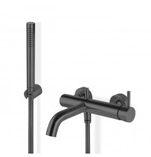 Newform X-STEEL 316 Смеситель для ванны с ручным душем, кронштейном, шланг: 150 см, цвет: PVD Brushed gun metal. 69640CX.59.064