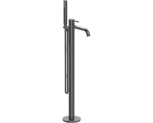 Напольный смеситель для ванны с душем Vincea Desire VTF-1DGM вороненая сталь