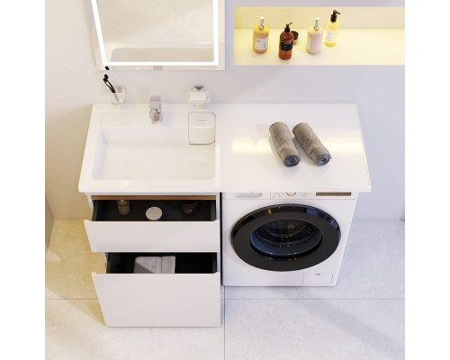 M85AWPL1201WG Раковина мебельная над стиральной машиной, левая, 120 см