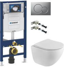Комплект Унитаз подвесной BelBagno Libero BB11051CH-TOR/SC безободковый + Инсталляция Geberit Duofix UP 320 111.300.00.5 + Крепления 111.815.00.1 к стене + Кнопка Sigma 01 115.770.JQ.5 лакированная, матовый хром