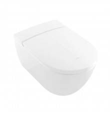 VilleroyBoch Viclean Унитаз-биде 38.5х59.5х36см., подвесной, в комплекте с сиденьем, покрытие CeramicPlus, цвет: альпийский белый. V0E100R1