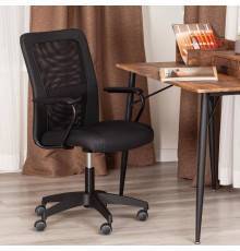 Компьютерное кресло TetChair Staff кожзам черный 36-6, ткань черная W-11