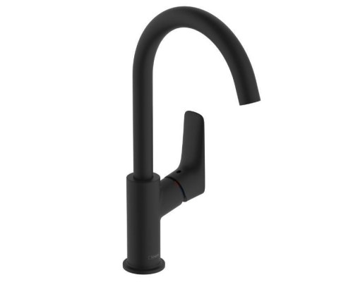 Hansgrohe Logis Смеситель для раковины, 1 отв., с донным клапаном, цвет: черный матовый. 71130670