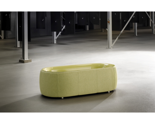 BetteLux Oval Couture Ванна отдельностоящая  с шумоизоляцией 185 см, с панелью с текстильной обивкой, цвет: болотный  851. B601-901,  B804-851,  3466 TX-016