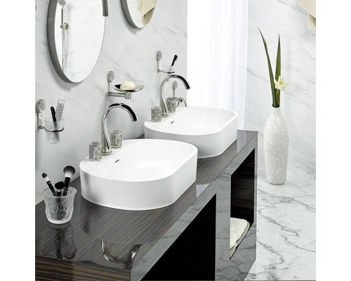 THG Hirondelles Platinum Stamped Смеситель для раковины, 3 отв., цвет: Polished nickel. A4K-B01-151