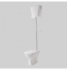 Artceram CIVITAS Унитаз 36х54см., с высоким бачком и трубой хром, с механизмом с цепочкой и ручкой, с сиденьем, микролифт, цвет: белый. HEA006 71,  CIV003 01 00,  CIC006 01 00