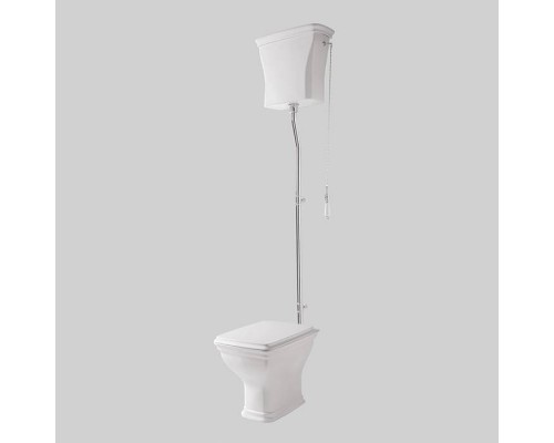 Artceram CIVITAS Унитаз 36х54см., с высоким бачком и трубой хром, с механизмом с цепочкой и ручкой, с сиденьем, микролифт, цвет: белый. HEA006 71,  CIV003 01 00,  CIC006 01 00