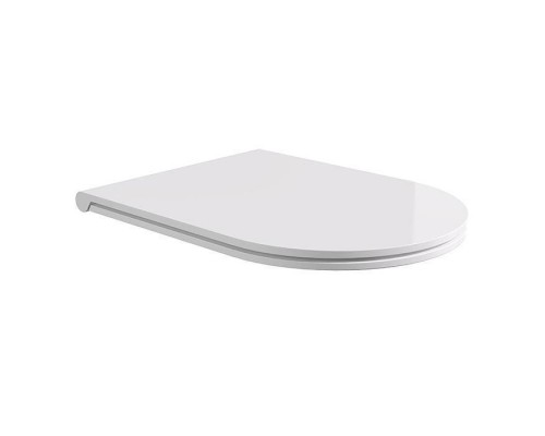 Alice Hide Сиденье с крышкой для унитаза Round, тонкое, с микролифтом, цвет: белый глянцевый/хром. MC3101S