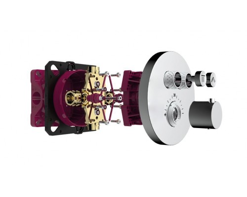 AQM8802CR Встраиваемый термостат с регулировкой напора на 2 потр., хром AQM8802CR