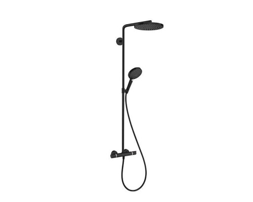 Hansgrohe Raindance Душевая стойка с термостатом 1jet (верхний душ 240мм, ручной душ с держателем), цвет: черный матовый. 27633670 Hansgrohe Raindance Душевая стойка с термостатом 1jet (верхний душ 240мм, ручной душ с держателем), цвет: черный матовый. 27633670