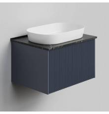 Тумба под раковину со столешницей La Fenice Terra 60 подвесная, blu grigio, столешница черный мрамор