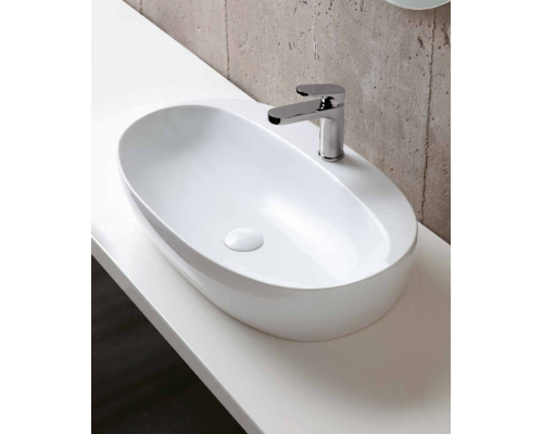 Azzurra Elegance Circle Раковина накладная, 60x42xH14 см, 1 отв., без перелива, цвет: Bianco lucido. ELLA060420CMBI/(ECI60M bi)*1 Azzurra Elegance Circle Раковина накладная, 60x42xH14 см, 1 отв., без перелива, цвет: Bianco lucido. ELLA060420CMBI/(ECI60M bi)*1