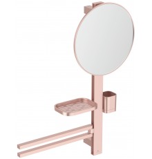 IS BD588RO ALU+ Beauty Bar S Комплект аксесуаров: H=700 мм, зеркало Ø320 мм, полочка, стакан, рогах2 BD588RO