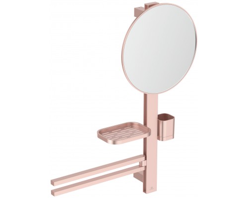 IS BD588RO ALU+ Beauty Bar S Комплект аксесуаров: H=700 мм, зеркало Ø320 мм, полочка, стакан, рогах2 BD588RO