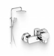 Душевой комплект Смеситель Kludi Pure Easy 376810565 + Стойка Freshline dual shower system 6709005-00