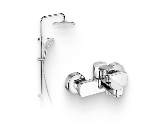 Душевой комплект Смеситель Kludi Pure Easy 376810565 + Стойка Freshline dual shower system 6709005-00