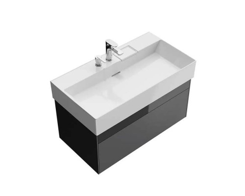 Kerama Marazzi Logica Тумба подвесная 86.8x46x40.3см., 2 ящика, цвет: стальной серый. LOG.90.2\ST