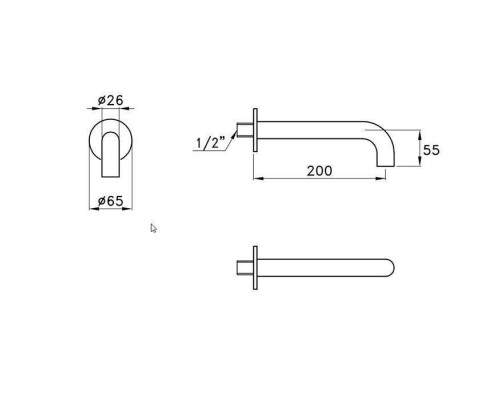 Stella Sirius Излив 20см., настенный, цвет: хром. SR09009CR00