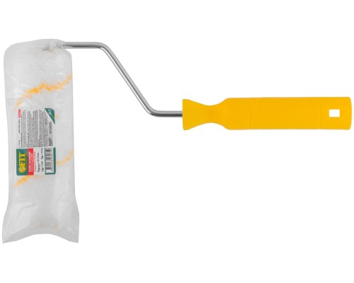 Валик полиакриловый белый с желтой полосой "миди", диам. 30/54 мм; ворс 12 мм, 150 мм