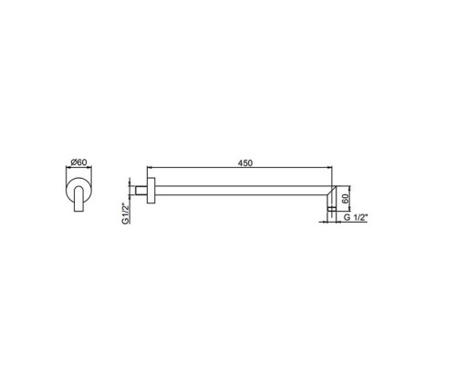 Fantini Lame Кронштейн для душевой лейки 45 см, цвет: Matt British Gold PVD. 86 P6 8011