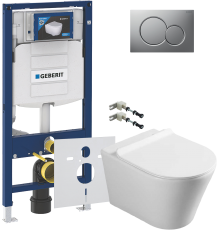 Комплект Унитаз подвесной Vincea Vito + Крепления Geberit Duofix 111.815.00.1 к стене + Звукоизоляция + Инсталляция UP 320 111.300.00.5 + Кнопка Sigma 01 115.770.JQ.5 лакированная, матовый хром