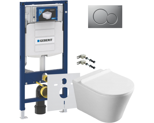Комплект Унитаз подвесной Vincea Vito + Крепления Geberit Duofix 111.815.00.1 к стене + Звукоизоляция + Инсталляция UP 320 111.300.00.5 + Кнопка Sigma 01 115.770.JQ.5 лакированная, матовый хром