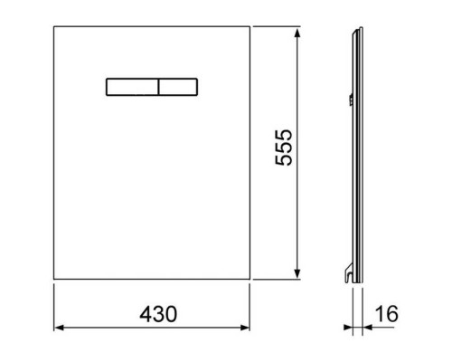 TECELux для установки унитаза -биде (TOTO,Geberit) с верхней панелью из черного стекла с механическим блоком управления  и нижней панелью стекло черное. 9650005,  9650106