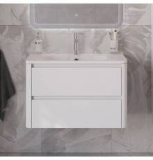 Тумба с раковиной Cezares Relax 80 bianco lucido, раковина Cezares CZR-800/480-LV-MR-NV