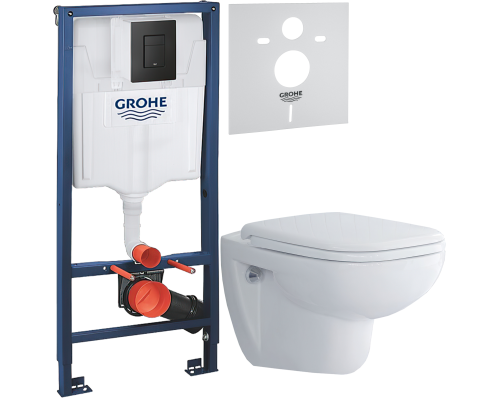 Комплект Унитаз подвесной Duravit D-code 45700900A1 безободковый + Инсталляция Grohe Solido 38811KF0 3 в 1 с кнопкой смыва + Шумоизоляция 37131000 Комплект Унитаз подвесной Duravit D-code 45700900A1 безободковый + Инсталляция Grohe Solido 38811KF0 3 в 1 с кнопкой смыва + Шумоизоляция 37131000