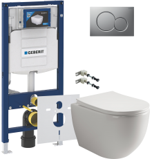 Комплект Унитаз подвесной Ceramicanova Mia Rimless CN1805 + Крепления Geberit Duofix 111.815.00.1 к стене + Шумоизоляция 156.050.00.1 + Инсталляция UP 320 111.300.00.5 + Кнопка Sigma 01 115.770.JQ.5 лакированная, матовый хром