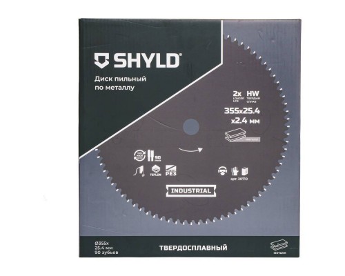 Диск пильный по металлу SHYLD твердосплавный 355х25,4 мм, 90 зубьев(20710) Диск пильный по металлу SHYLD твердосплавный 355х25,4 мм, 90 зубьев(20710)