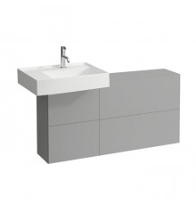 Laufen Kartell Тумба под раковину слева, 120х27х61см, с 1 дверцей и 2 створками, подвесная, покрытие LLC, цвет: сланцево-серый. 4.0829.1.033.642.1,  8.1033.5.400.104.1