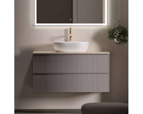 Тумба под раковину Sancos Snob R 100 со столешницей, doha soft, бежевая, с отв. под смеситель Тумба под раковину Sancos Snob R 100 со столешницей, doha soft, бежевая, с отв. под смеситель