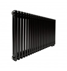 Трубчатый радиатор ТЕПЛОФОРТ ТР2057 ТВ, 22 секции, нижнее подключение ½”, черный мат 200121