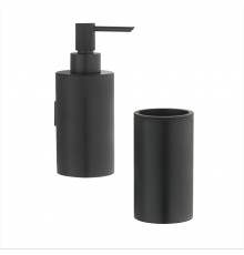 Набор Стакан Boheme Uno 10982-B black + Дозатор 10977-B black
