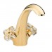 THG Petale de Cristal clair lisere dore Смеситель для раковины, 1 отв., цвет: золото/прозрачный хрусталь с золотым декором. U6E-F01-2155