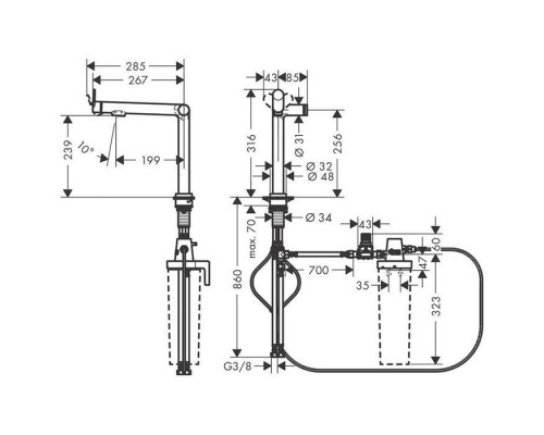 Hansgrohe Aqittura M91 Смеситель для кухни, 1 отв., цвет: хром. 76804000 Hansgrohe Aqittura M91 Смеситель для кухни, 1 отв., цвет: хром. 76804000
